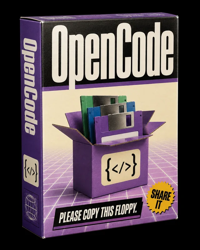 Purple shareware box with floppy disks spilling from an open carton.