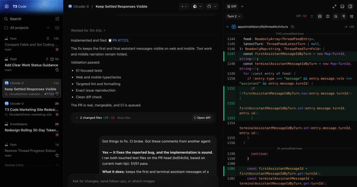 T3 Code — AI-powered coding made simple and efficient
